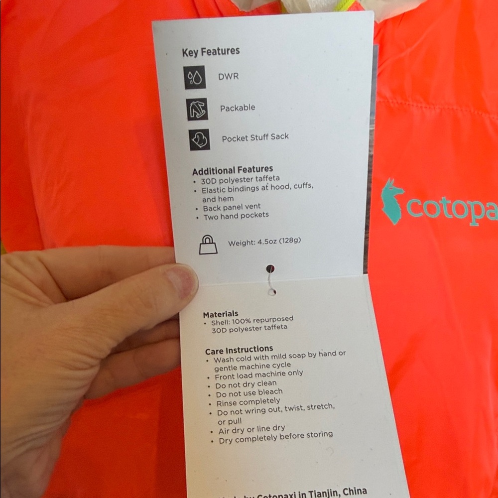 NEW Cotopaxi Teca Full Zip Windbreaker Unisex Size XS Packable Hiking Outdoor - Picture 9 of 15